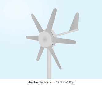 Small windmill turbine. vector illustration