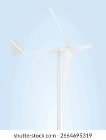Pequeña turbina de molino de viento. Ilustración vectorial