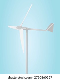 Pequena turbina de moinho de vento. ilustração vetorial