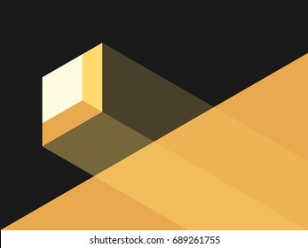 Pequeña ventana y luz solar brillante cayendo en una habitación oscura. Esperanza, fe, optimismo y concepto de oportunidad. Diseño plano. Ilustración vectorial EPS 8, sin transparencia, sin degradados