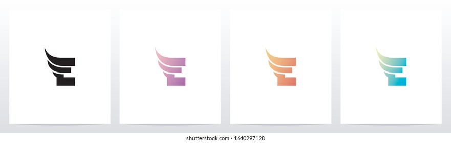 Small Wing On Letter Logo Design E