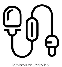 Small wired microphone icon outline vector. Blogging equipment. Tiny recording mic system