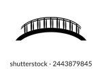  small wood bridge , black isolated silhouette