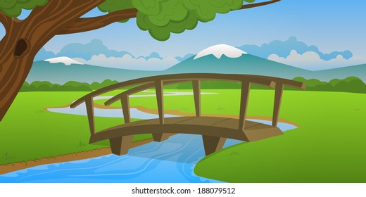 Small wooden bridge