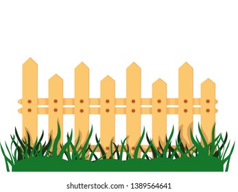 small wooden fence vector illustration