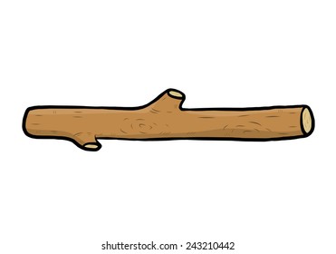 small wooden log / cartoon vector and illustration, hand drawn style, isolated on white background.