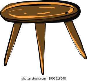 Small wooden table, illustration, vector on a white background.