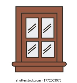 small wooden window vector design