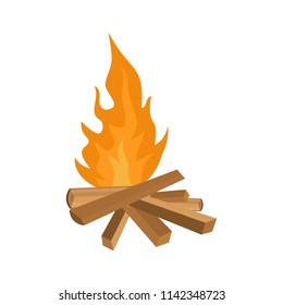 Small woods fire icon. Flat illustration of small woods fire vector icon for web isolated on white