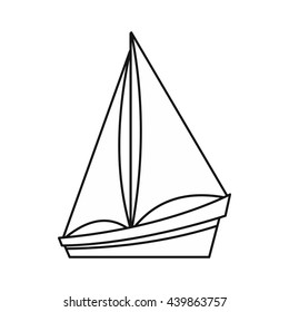 Small yacht icon, outline style