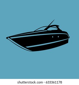 Small yacht isolated illustration. Luxury boat vector. Streamline vessel icon