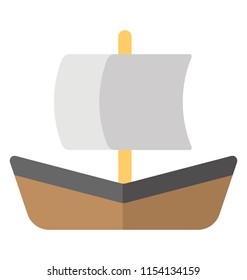 
Small yacht with sail on it showcasing sailboat icon
