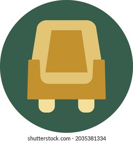 Small yellow armchair, illustration, vector, on a white background.
