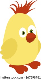 Small yellow bird, illustration, vector on white background.