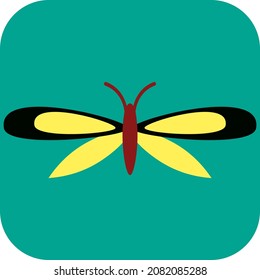 Small yellow buttefly, illustration, vector, on a white background.