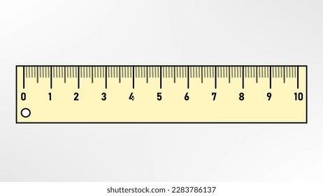 small yellow cartoon ruler design vector