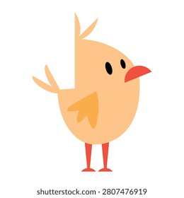 Small yellow chick cartoon bird illustration vector
