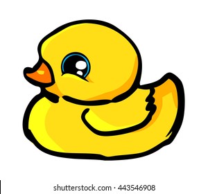 small yellow duck vector illustration