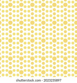 Patrón transparente del círculo amarillo y naranja pequeño sobre fondo blanco