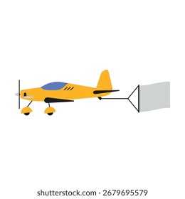 Small yellow propeller airplane in side view.