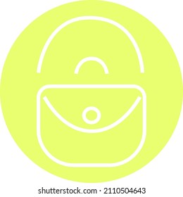 Pequeño bolso amarillo, ilustración, vector sobre un fondo blanco.