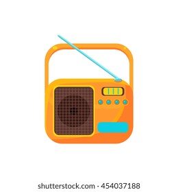 Small Yellow Radio With Antenna Simplified Icon