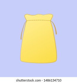 small yellow shoping eco bag. bring your own bag. zero waste consept. 
