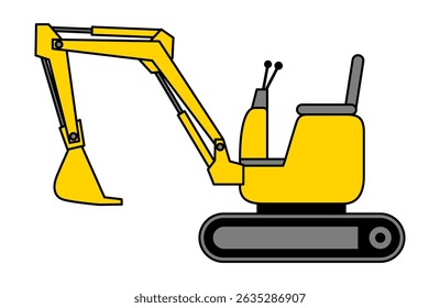 A small yellow sideways excavator
