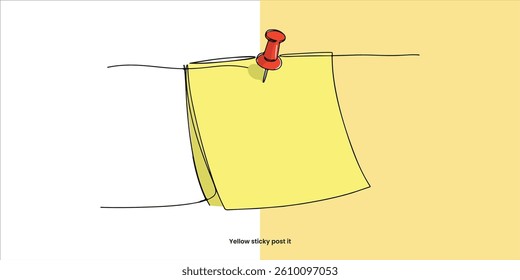 A small yellow sticky note clings firmly to a surface, its dark color creating a bold contrast against its surroundings. Designed for quick reminders or short messages, it stands out with its sleek.	