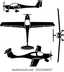 smallairplane vector set with outline