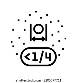 smaller 1 4 inch mole line icon vector. smaller 1 4 inch mole sign. isolated contour symbol black illustration