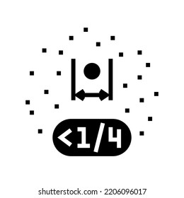smaller 1 4 inch mole glyph icon vector. smaller 1 4 inch mole sign. isolated symbol illustration