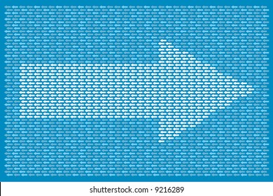 smaller arrows pointing in one direction while making up a larger one going in the opposite direction