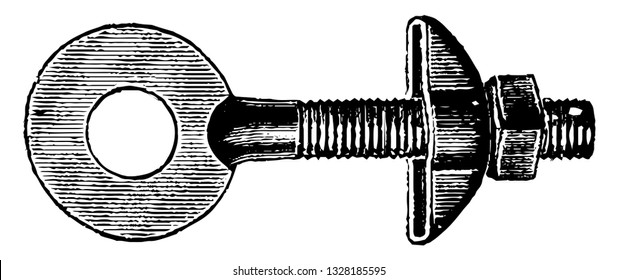 A smaller component used for tightening components, has a ring like structure, vintage engraved line art illustration. Bicycle Accessories - 1900