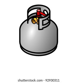 A smaller propane gas cylinder.