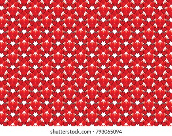 Smaller scale of repetition of composition made by two types of red heart shapes arranged in circle. Suitable for different printings in occasion of St Valentine day.