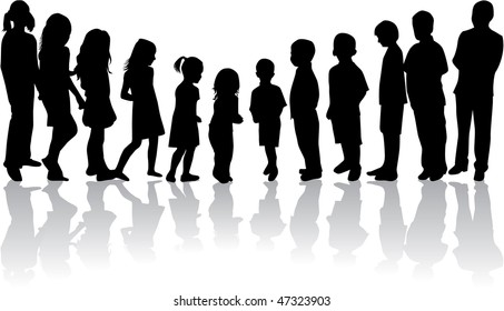 from the smallest to the largest child-vector silhouettes