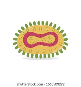 Smallpox Disease Microorganisms Vector Illustration Isolated On White Background. Smallpox Cell Vector Cartoon.