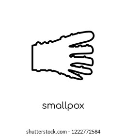 Smallpox icon. Trendy modern flat linear vector Smallpox icon on white background from thin line Diseases collection, editable outline stroke vector illustration