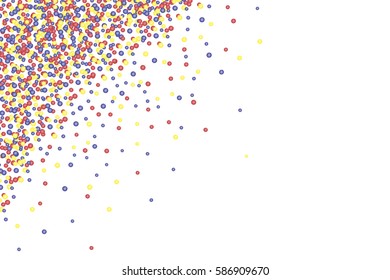 Smalls Balls Spread Over the Corner of White Background.Colorful Abstract  Background Vector Illustration.