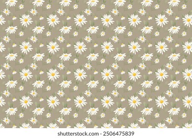 Small-scale flowers with a simple, adorable pattern. crosswise millefleurs. Floral seamless background for scrapbooking, gift wrapping, wallpaper, textile or book covers, and manufacturing.