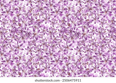 Small-scale flowers with a simple, adorable pattern. crosswise millefleurs. Floral seamless background for scrapbooking, gift wrapping, wallpaper, textile or book covers, and manufacturing.