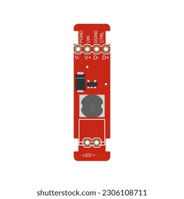 Small-sized single-output constant current LED driver circuit board vector illustration, offering graphic designers a visual representation of a compact circuit board 