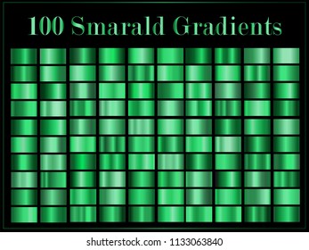 Smarald green set of gradients, simple blurred background