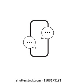 Smarphone and bubble speech web icon