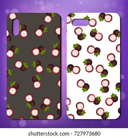 smarphone cover design with sweet mangosteen. Original telephone cover design with mangosteen. Great idea for cover or case