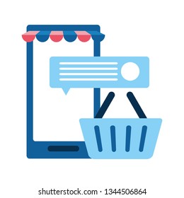 smarphone device with ecommerce icons