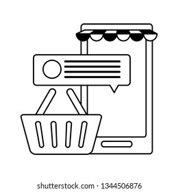 smarphone device with ecommerce icons
