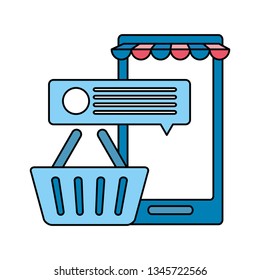 smarphone device with ecommerce icons