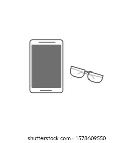 Smarphone and glasses illustration in flat design